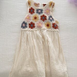 Zara Colorful Crochet Kids Dress
